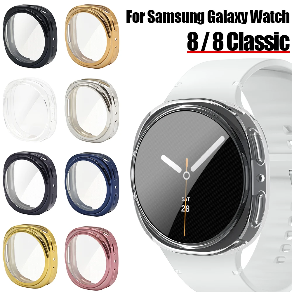 

Case for Samsung Galaxy Watch 8 40mm 44mm Screen Protector Soft TPU All-Around Protective Cover for Watch 8 Classic 46mm