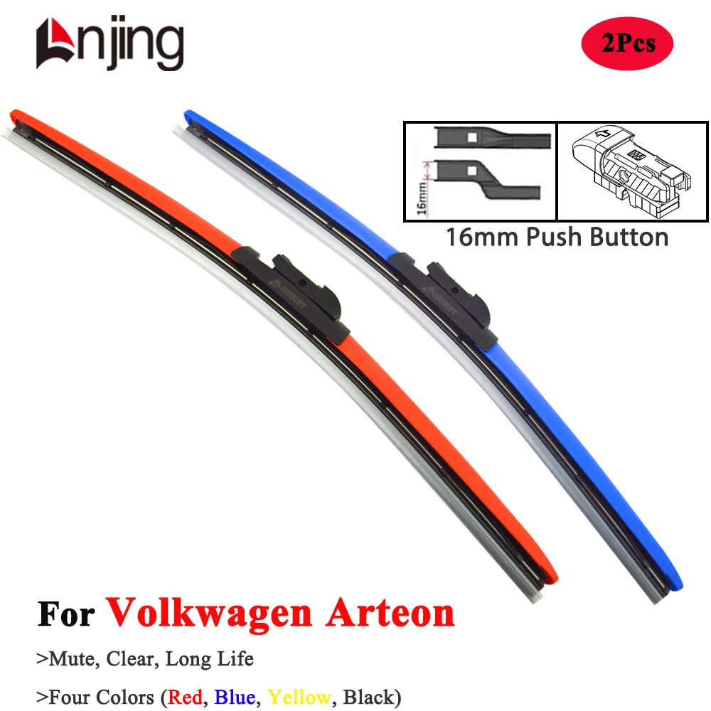 LNJING Colorful Wiper Blade For Volkswagen VW Arteon R Line 3H7 2017 2018 2019 2020 2021 2022 2023 2024 Car Exterior Accessories