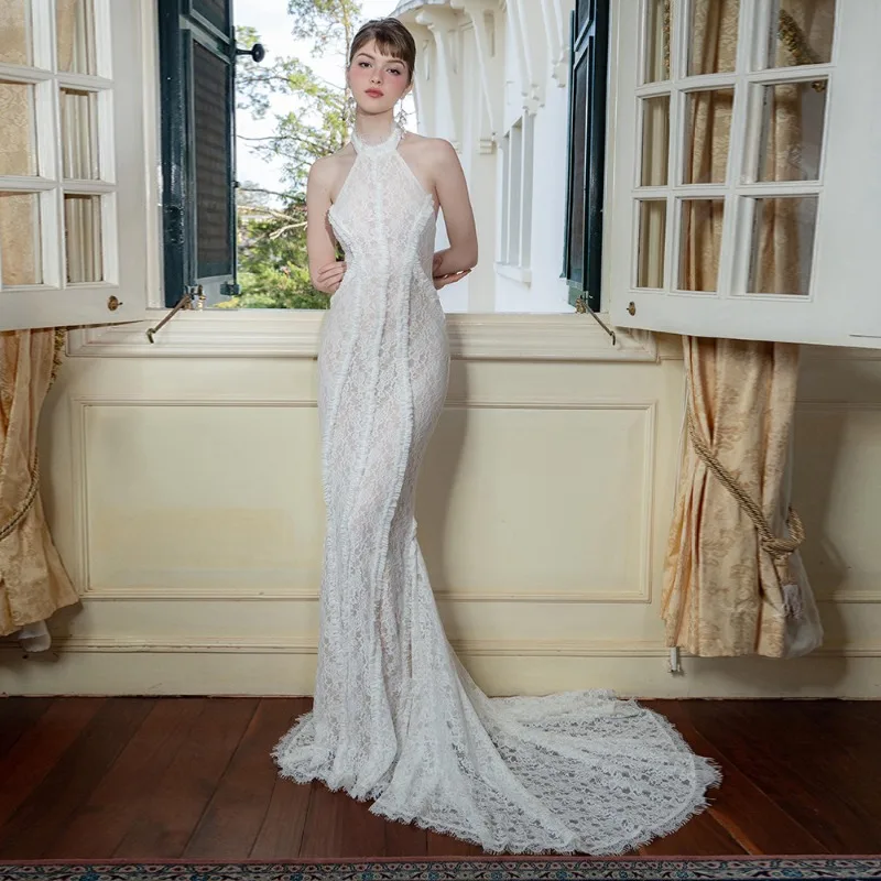 

New Chinese Bridal Wedding Toast White Dress Cheongsam Slim Evening Dress