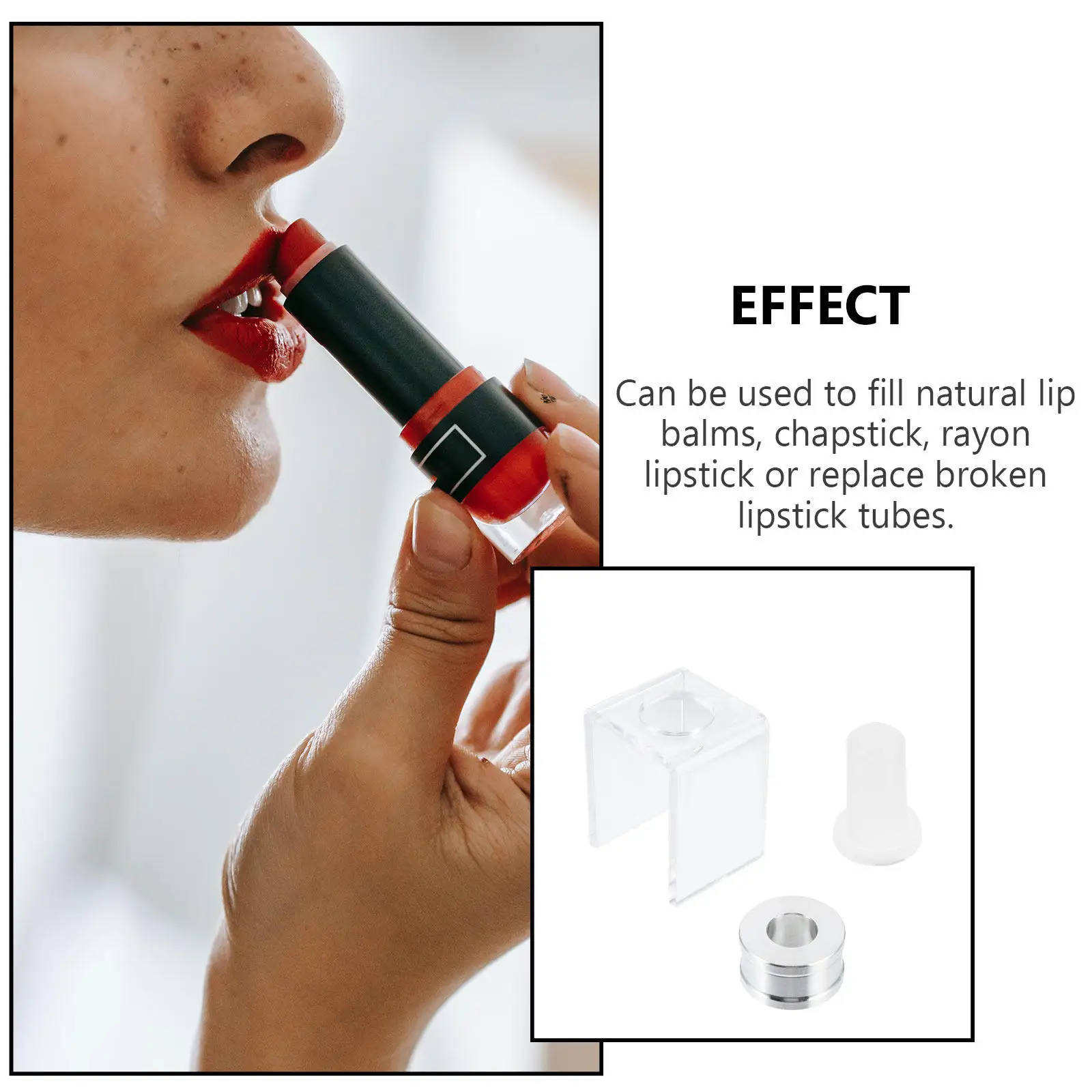 Lipstick Tube Mold Set 2pcs, DIY Lip Balm Mold with Snap Closure, Leak-Proof & Portable for Crafting