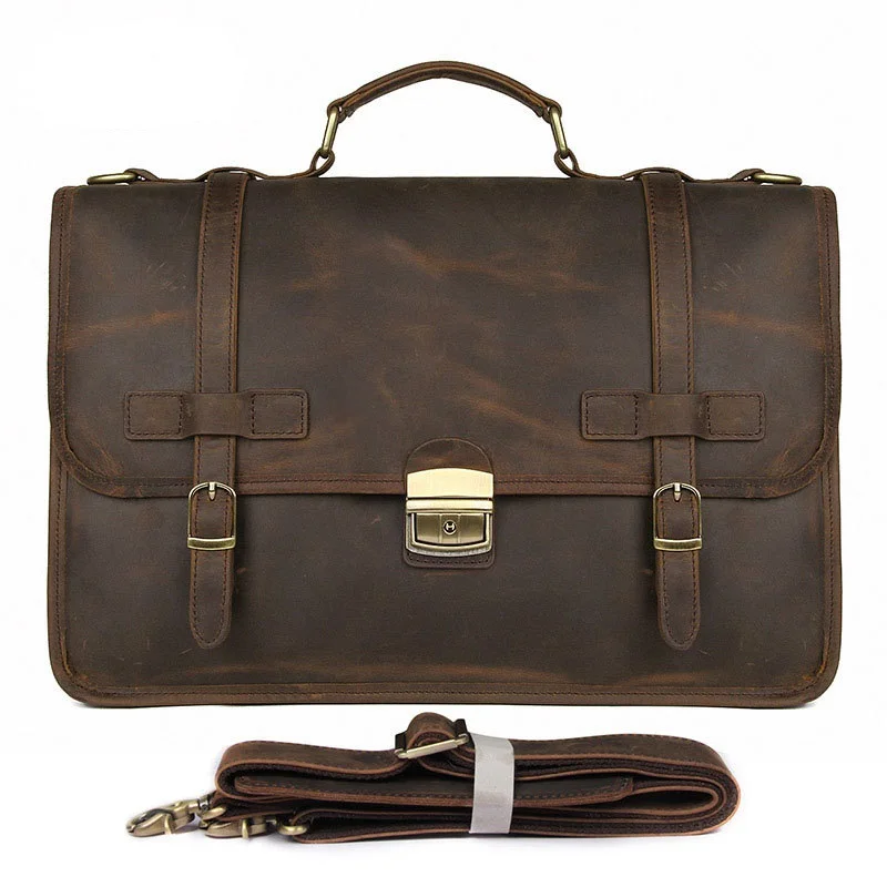 Men's briefcase business notebook handbag oblique shoulder bag leather bag men's briefcase
