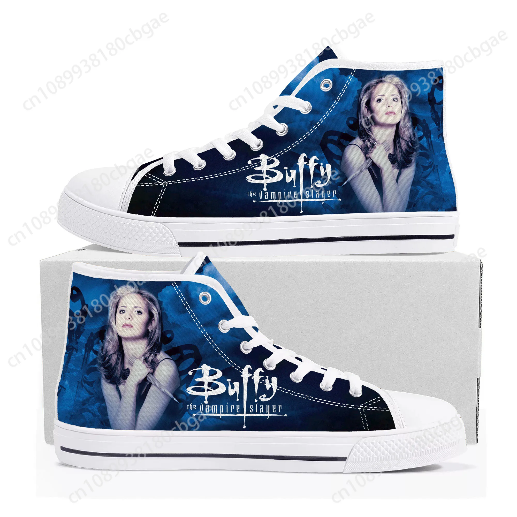 Buffy the Vampire Slayer High Top Sneakers Mens Womens Teenager Sarah Michelle Gellar Canvas Sneaker Shoe Casual Custom Shoes