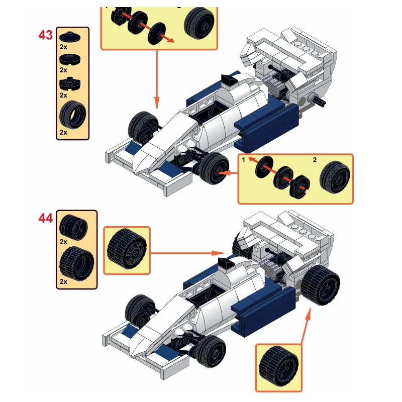 

MOC-42911 Классический культовый TG184 Модель строительного блока гоночного автомобиля Formula, 199 деталей, игрушка в подарок на день рождения для мальчиков и детей