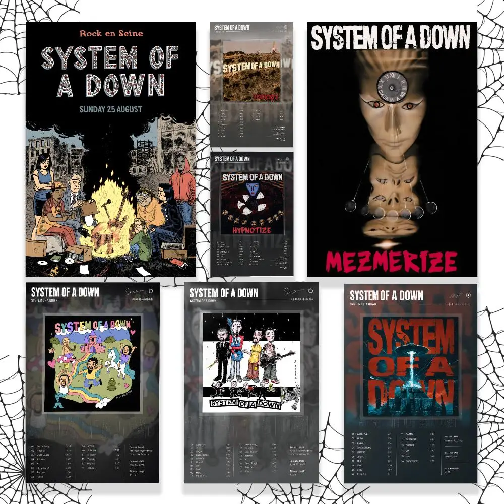 Band S-System of a Down Poster Graphic Wall Art Poster HD Waterproof PP Paper Print for Bedroom Living Room Office Decor Gift