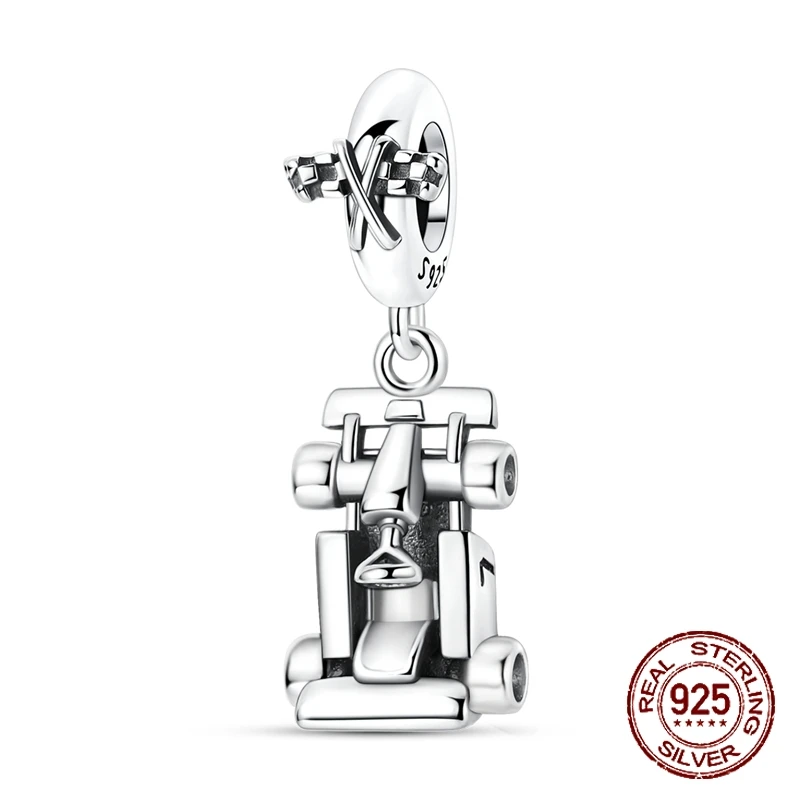 

Стерлингового Серебра 925, автомобиль, классический забавный кулон в форме картинга, подвеска, подходит для оригинальных браслетов, женские ювелирные изделия «сделай сам», подарок