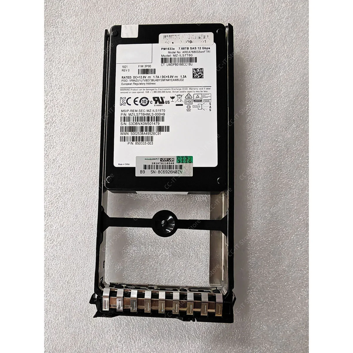 Q0F45A 869336-001 850333-003 AREA7680S5xnFTRI MZ-ILS7T60 PM1633a 7.68TB SAS 12Gbps SSF Enterprise Solid State Drive SSD