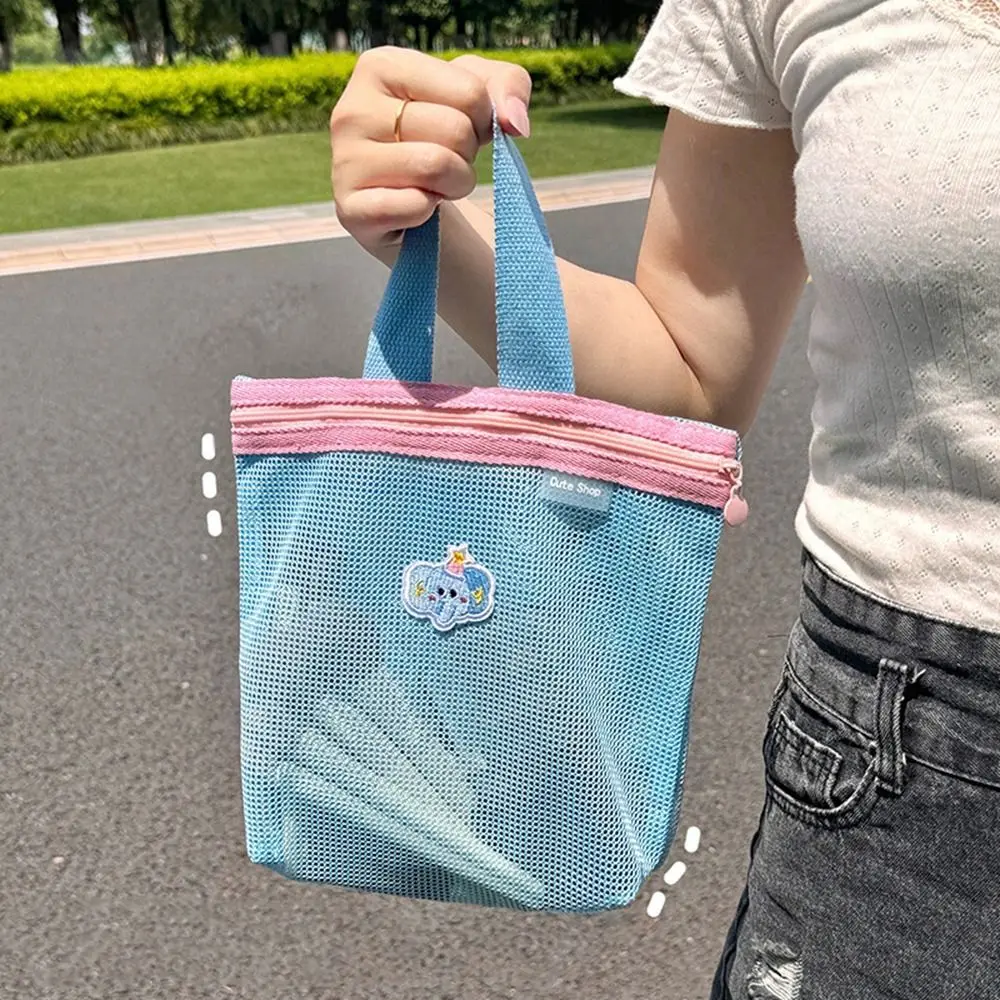 

Skin Care Storage Bag Women Cosmetic Bag Student Stationery Makeup Brush Mesh Storage Bag Transparent Large Capacity