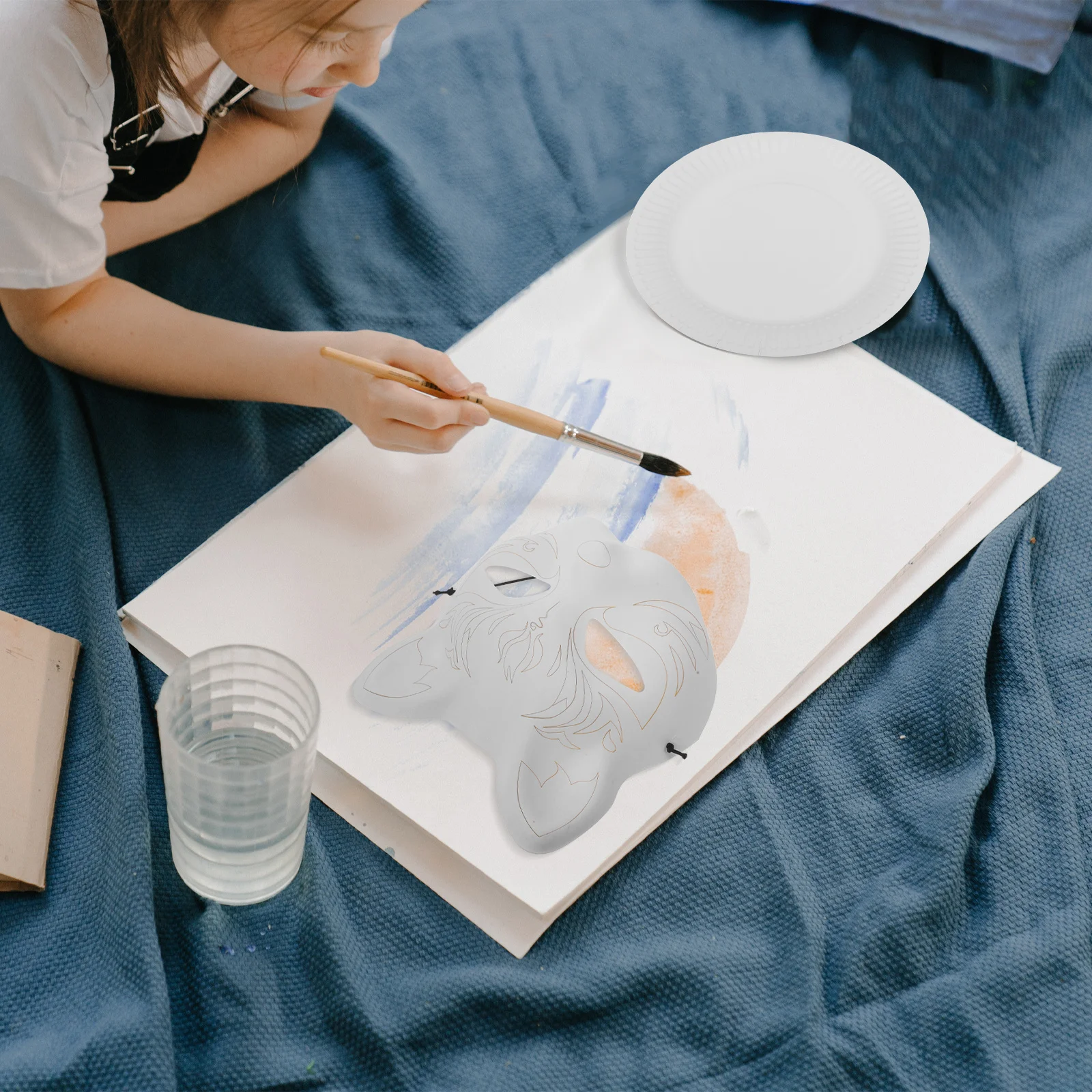 

1Set DIY Blank Cat Face Mask Unpainted Simulation Animal Mask for Creative Projects and Performances Cat Masks to Paint