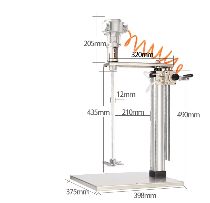 50 Gallon Multi Purpose Industrial Domestic Industrial Pneumatic Mixer Agitator Mixer For Food Powder Glue Mixer Machine