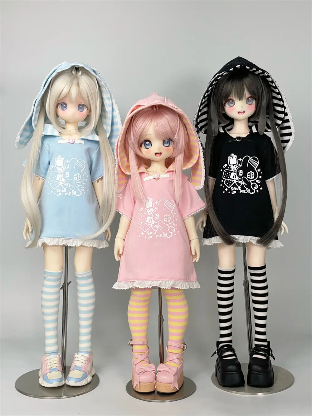 BJD doll clothes suitable for 1/4 size mddmsd CuteRabbit hoodie clothing set doll accessories (1 points)