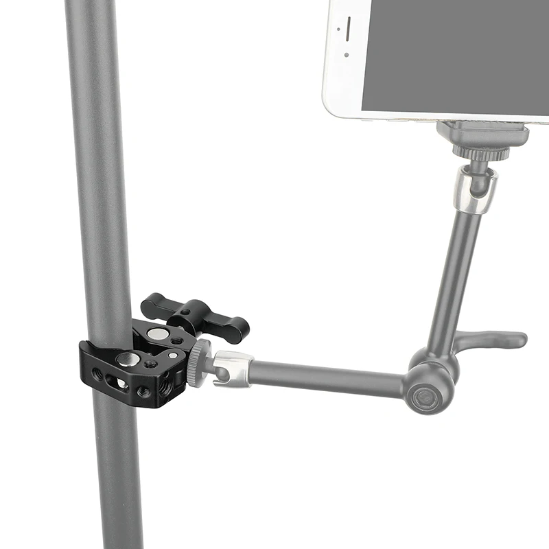 Braçadeira super do caranguejo de camvate com 1/4 "-20 & 3/8"-16 furos rosqueados e punho reforçado do t-para acessórios da fotografia do equipamento da câmera