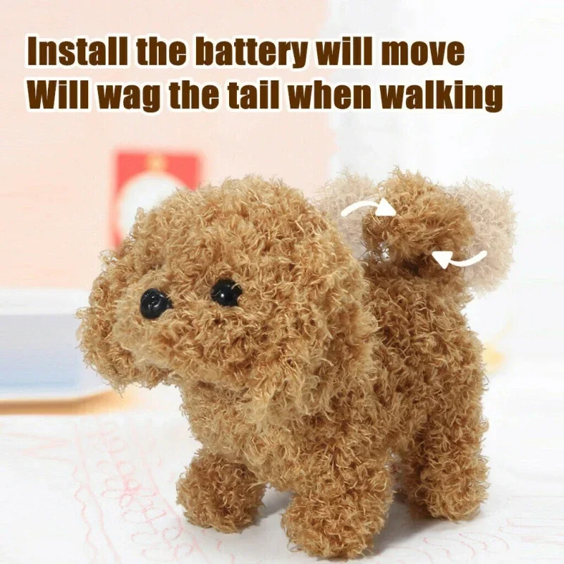 Electric Plush Toys Puppy Electronic Interactive Dog Walking Barking Tail Wagging Stretching Companion Animal for Kids Toddlers