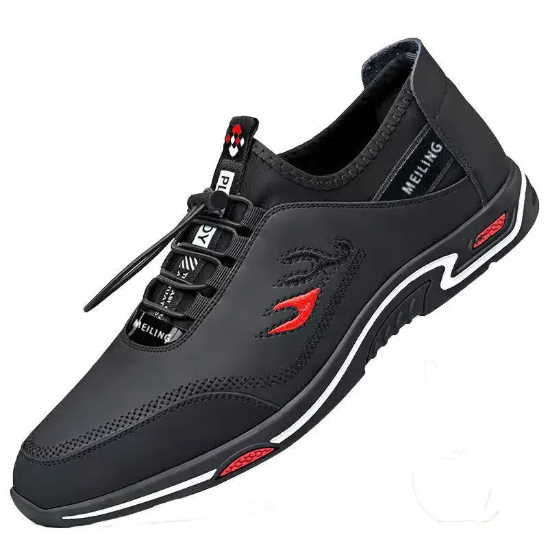 Men\'s Business Casual Breathable Anti-odor Leather Shoes Fashionable Soft Sole Work Driving Shoes Men\'s Lightweight Cloth Shoes