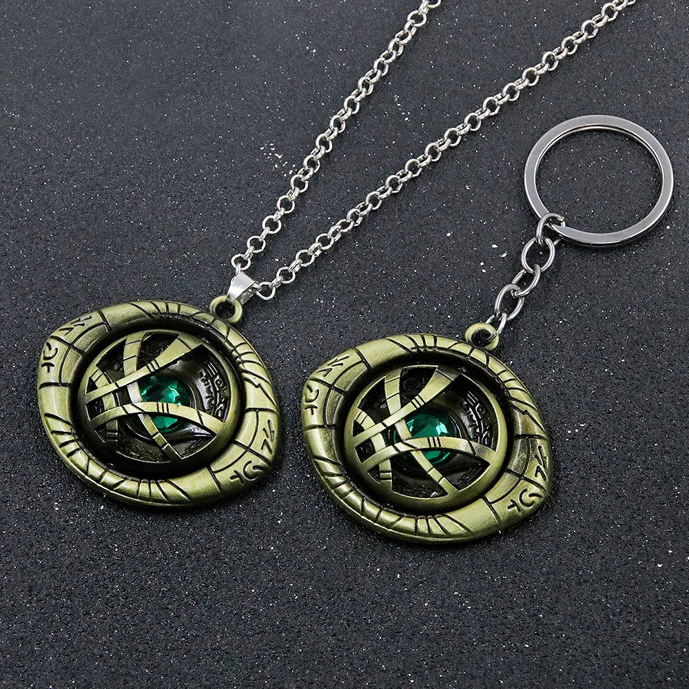 The Avengers Doctor Strange Metal Key Pendant Eye Of Agamotto Necklaces Broochs Keychains for Women Men Packback Accessories