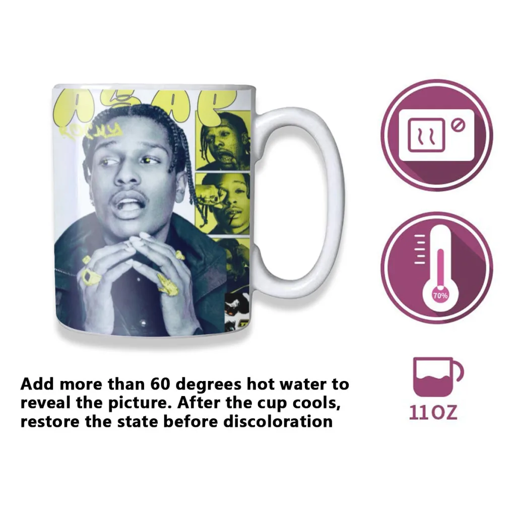 Rapper A-Asaps R-Rockys Classic Vintage Free shipping Magic Color Changing Ceramic Coffee Mug Cup Friends Gift