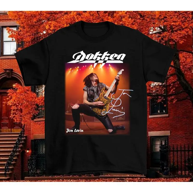 Новая хлопковая черная футболка всех размеров Jon Levin Dokken Band VC1031