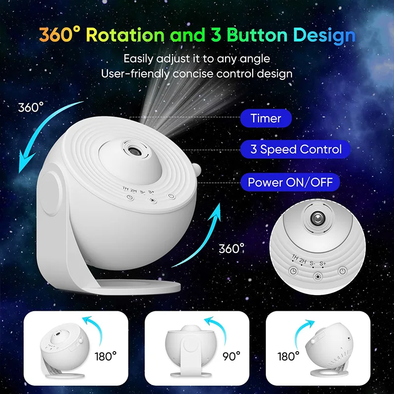 1PC Star Projector Galaxy Astronaut Space Night Light Projector Lamp Starry Nebula Ceiling for Room Decorative Children Gift