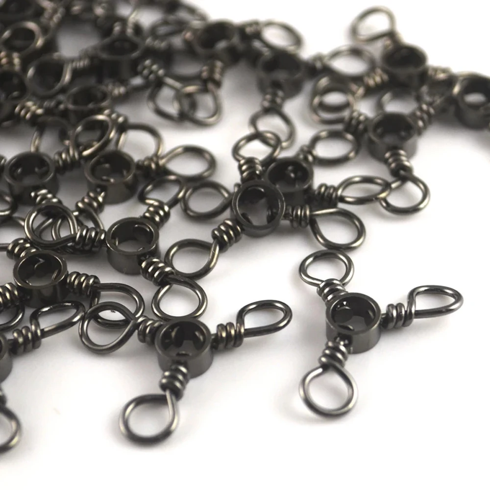 

Tackle 25PCS/Pack Black Nickle 3 Way for Carp Swivel Hook Three-way Swivel Trigeminal Swivels Fishing Swivels Fishing Connector