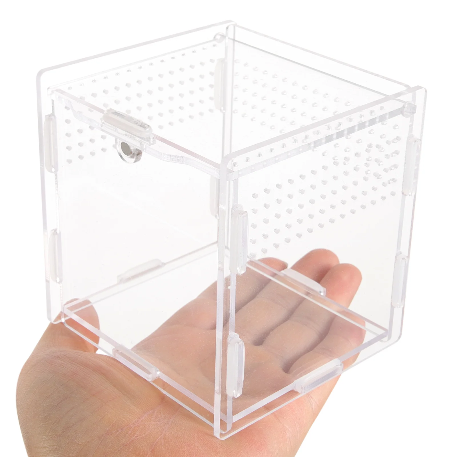 Acrylic Reptile Breeding Box Transparent Containers Small Pets Enclosure Spider Terrarium Lizard Tank Habitat Feed Boxes Cases