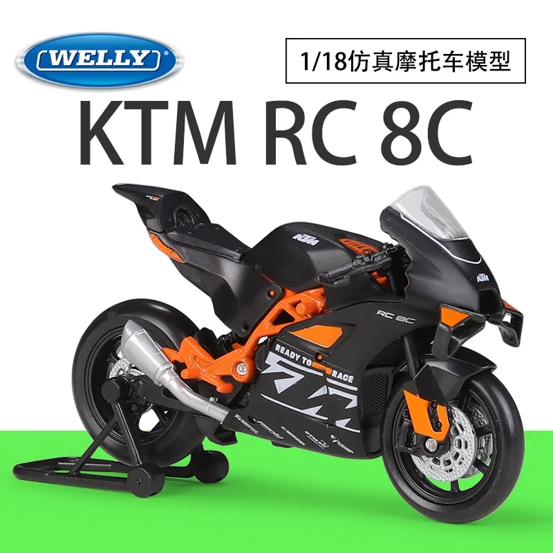 WELLY 1:18KTM RC8C Heavy motorcycle simulation alloy motorcycle finished product/model/Toy/ornament/gift/Christmas/Boy /