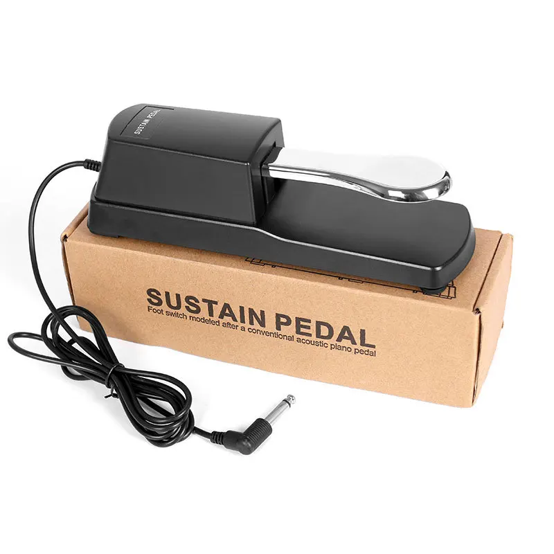 Pedal de apoyo de piano digital negro - Interruptor de polaridad universal para órgano de piano eléctrico Casio Yamaha Roland