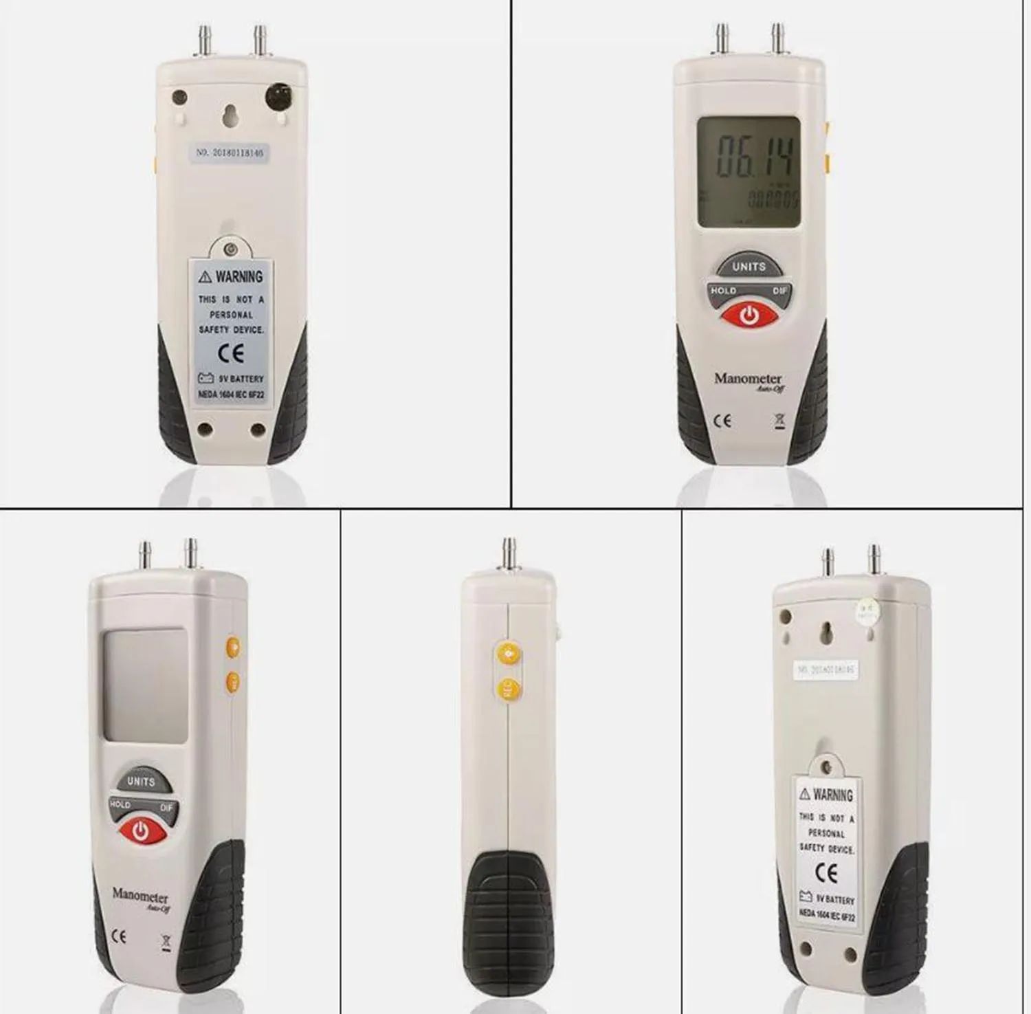 HTI HT-1895 Handheld Proable Digital Manometer Air Pressure Meter Differential Pressure Gauge Gas Pressue Tester LCD Display