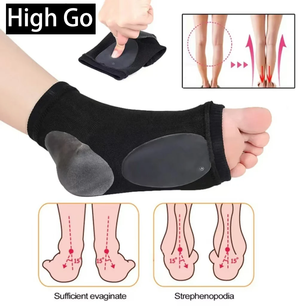 Arch Support For Flat Foot Pain Relief Plantar Fasciitis Heel Spurs 1Pair Sleeve Cushioned Soft Elastic Gel Pad Fabric Arch Sock