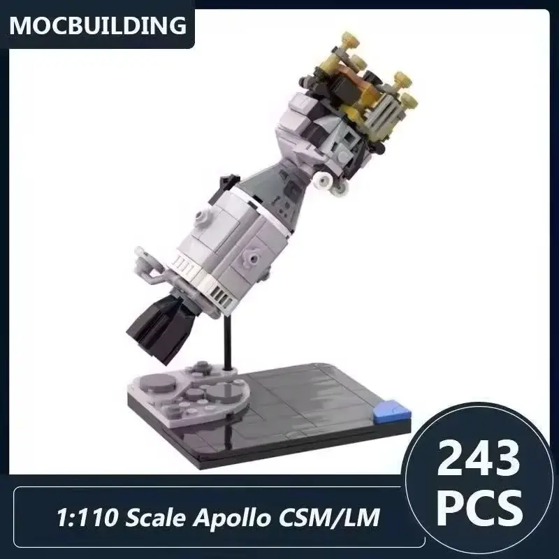 

CSM/LM 1:110 Scale Model MOC Apollo Building Blocks Assemble Bricks Space Collection Display Educational Toys Gifts 243PCS