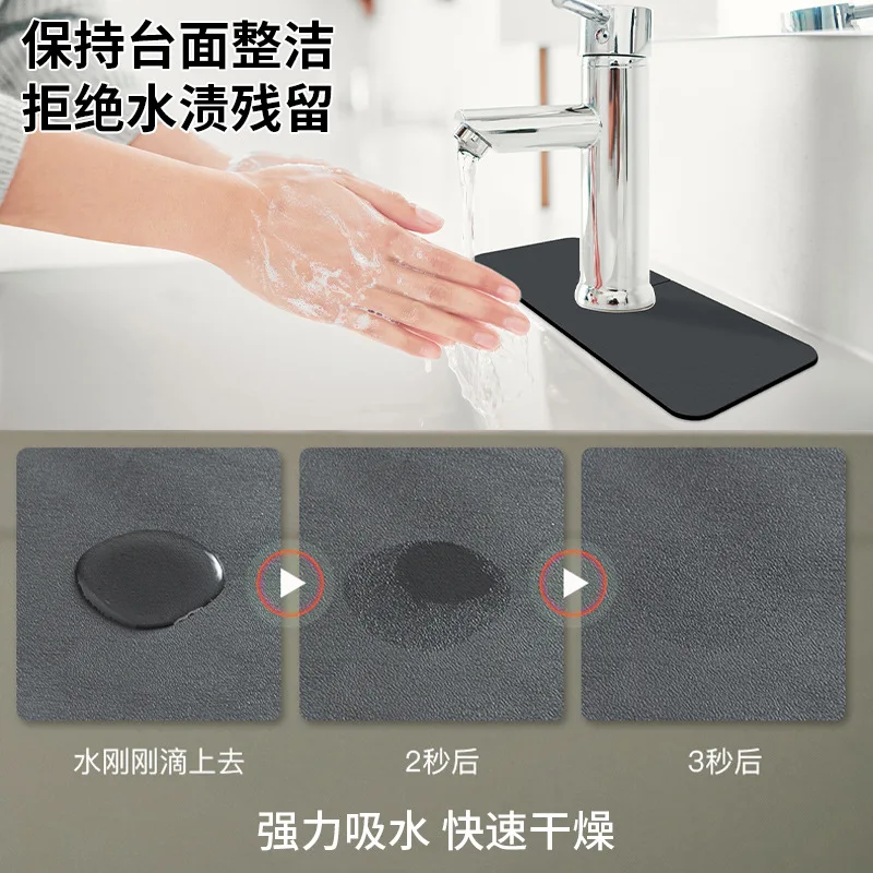 Xiaomi Kitchen Faucet Pad Diatomite Absorbent Fast Drying Bathroom Basin Splash-Proof Guard Drip Catcher Bottom Sink NonSlip Mat