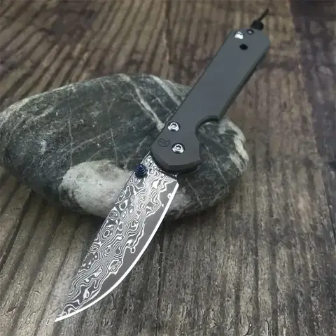 Folding pocket Knife Damascus Steel Blade TC4 Titanium Alloy Handle camping hunting self-defense tactical survival knives EDC