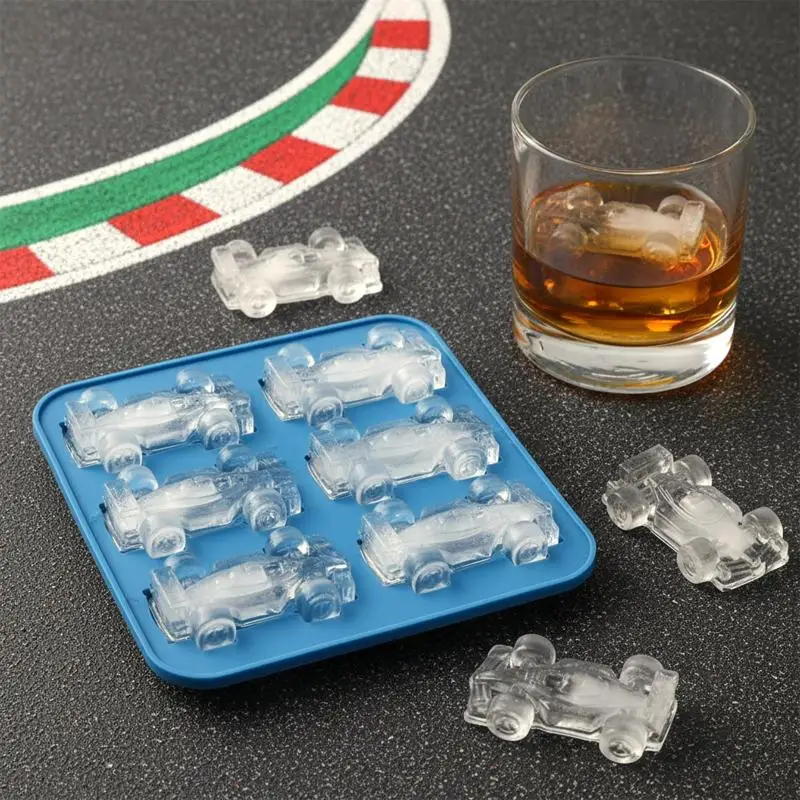 6-Cavity 3D Racing Car Ice Mold Silicone Innovative Design DIY Accessory Parties Gatherings Mooncake Marine Organism Donut Mold