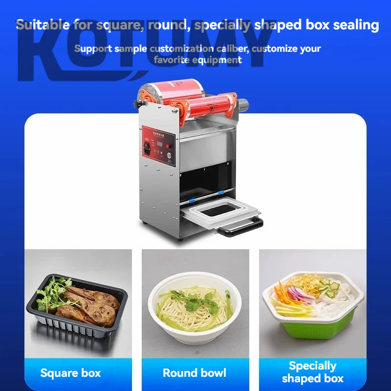 Macchina per sigillare 600W Macchina per l'imballaggio di scatole da asporto per fast food commerciale Macchina per l'imballaggio da tavolo con ciotola di plastica usa e getta