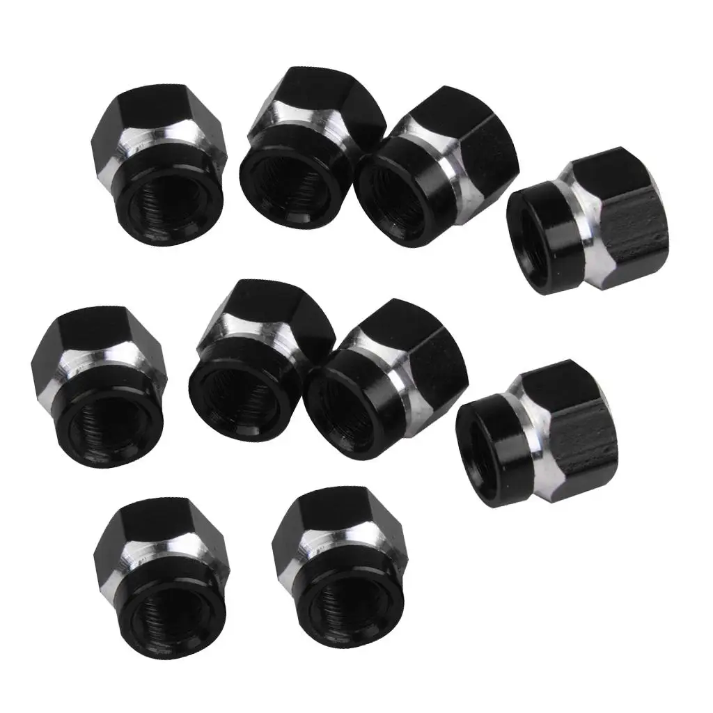 10Pcs Car Motorcycle Wheel Tire Tyre Dust Valve Cap Hexagonal Shape for Motorbike Bicycle Bike 14mm