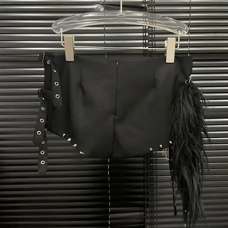 Women's Fashion 3D Pendant Rivet Design Shorts Trendy Casual A-line Tassel Short Pants Female Spring New Arrival
