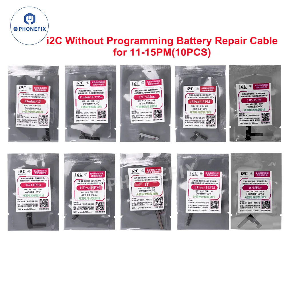 i2C bez programowania elastyczny kabel do naprawy baterii dla iPhone 11 15ProMax narzędzia do naprawy baterii kalibracja danych zdrowia baterii