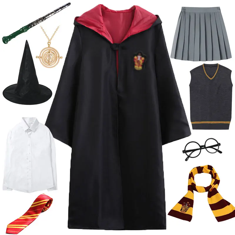 Kid Adul Master Granger Ravenclay Cosplay Costume Men Slytherines Cloak Robe Cape School Uniform Child Harriss Halloween Costume