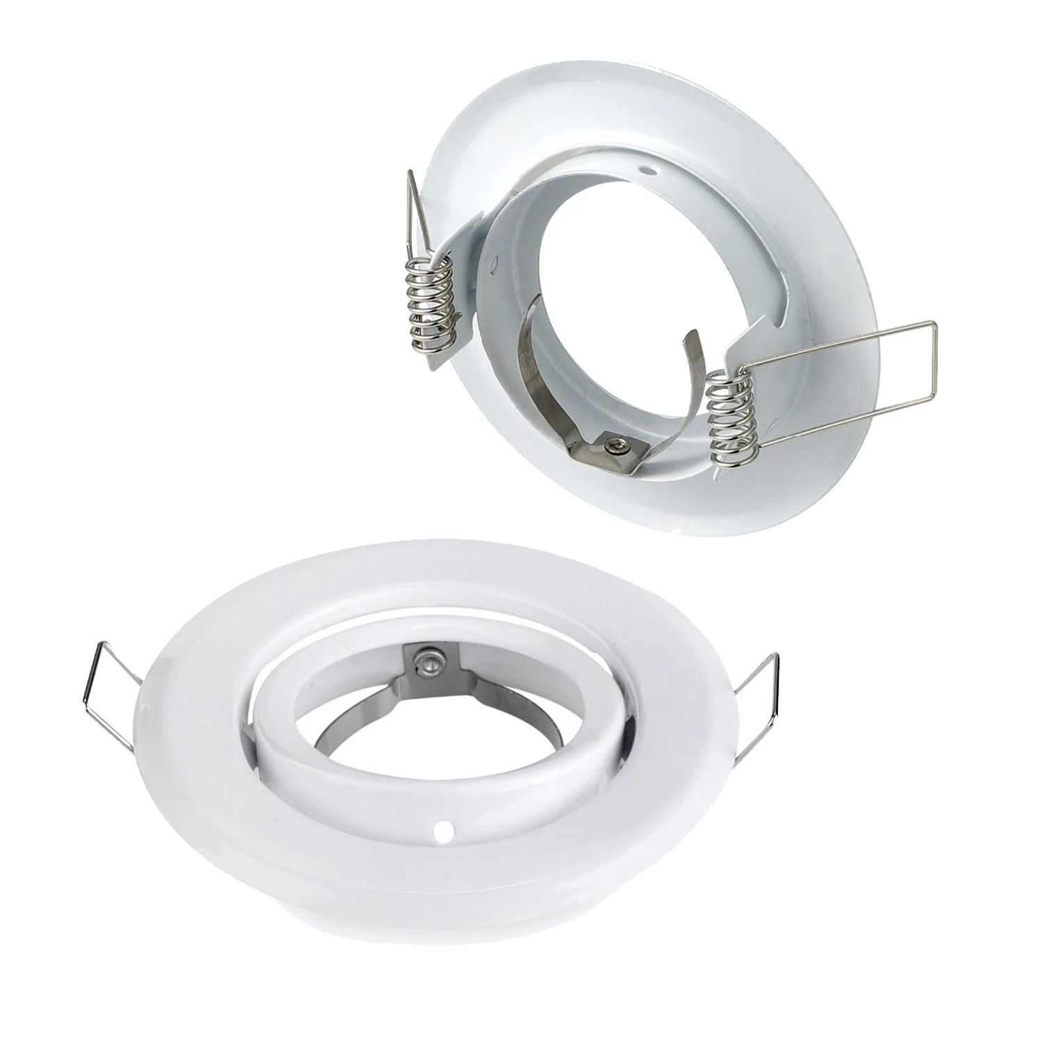 GU10 10pcs/lot Round White Adjustable Downlight Replacement Kit MR16 GU5.3 Lampholder Downlight Fitting Frame