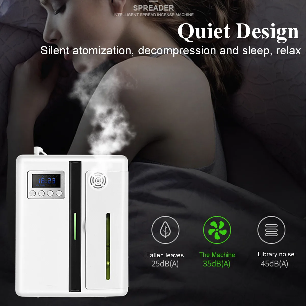 Air Machine Cyclic Fragrance Large Screen Display Smart Diffuser Quiet Work Timing Annular Fog Outlet for Hotel
