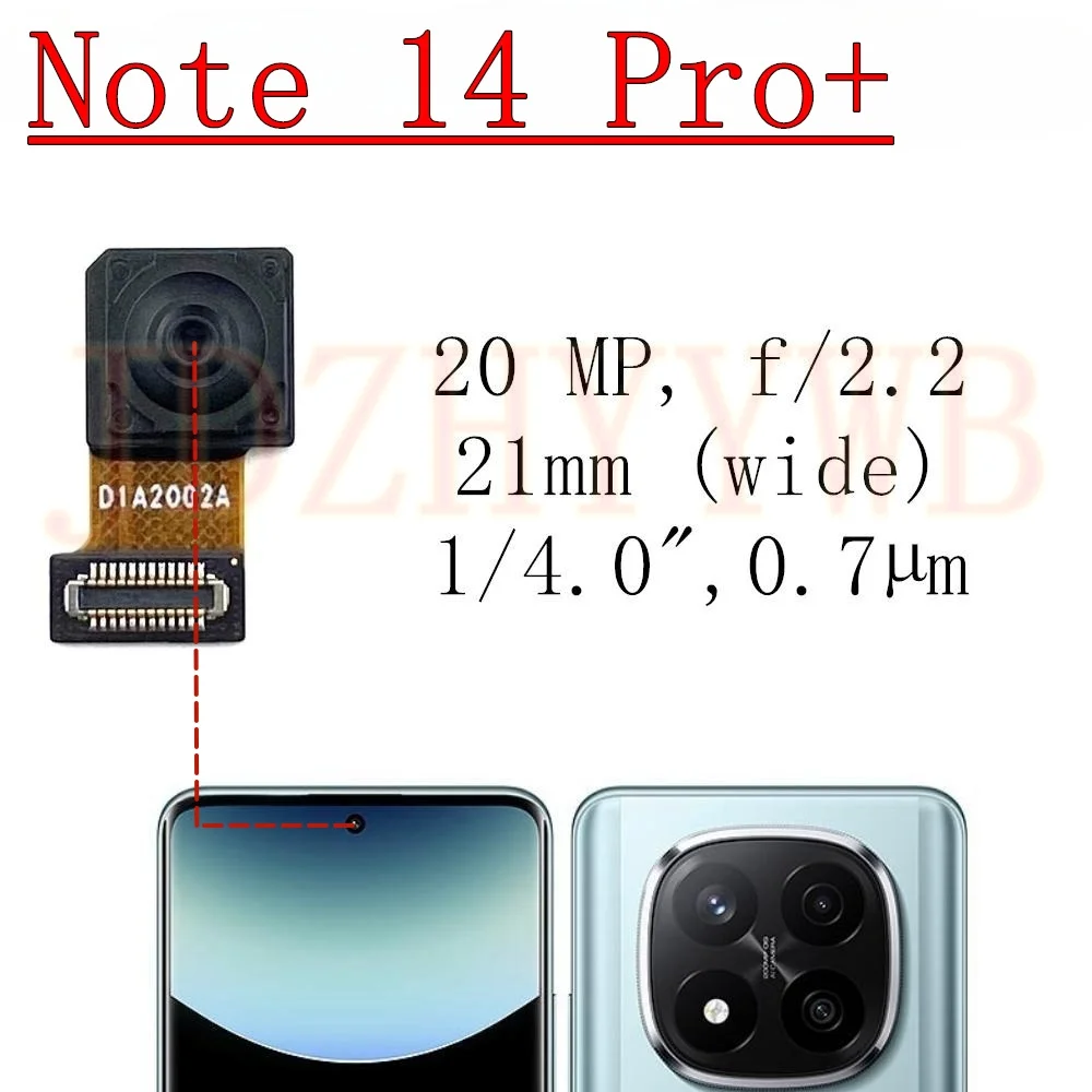 

Передняя задняя камера для Xiaomi Redmi Note 14 Pro + 5G Фронтальная селфи Широкий основной задний модуль камеры Гибкий кабель Запчасти