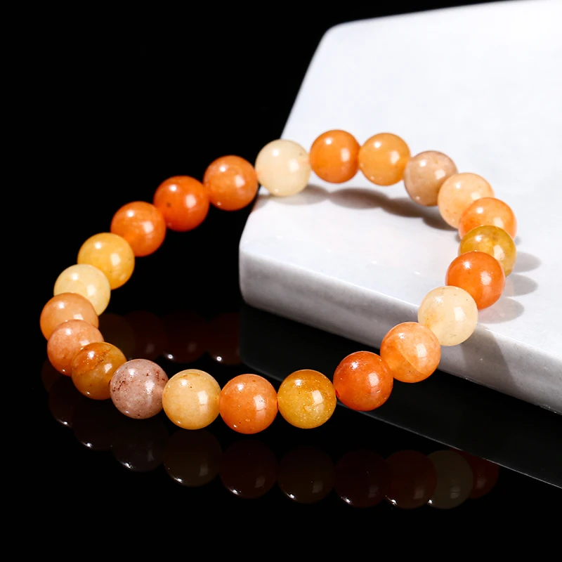 الحجر الطبيعي الأحمر افينتورين حبة سوار النساء الرجال سحر مطاطا سوار الريكي شفاء الطاقة أساور مأدبة مجوهرات هدية