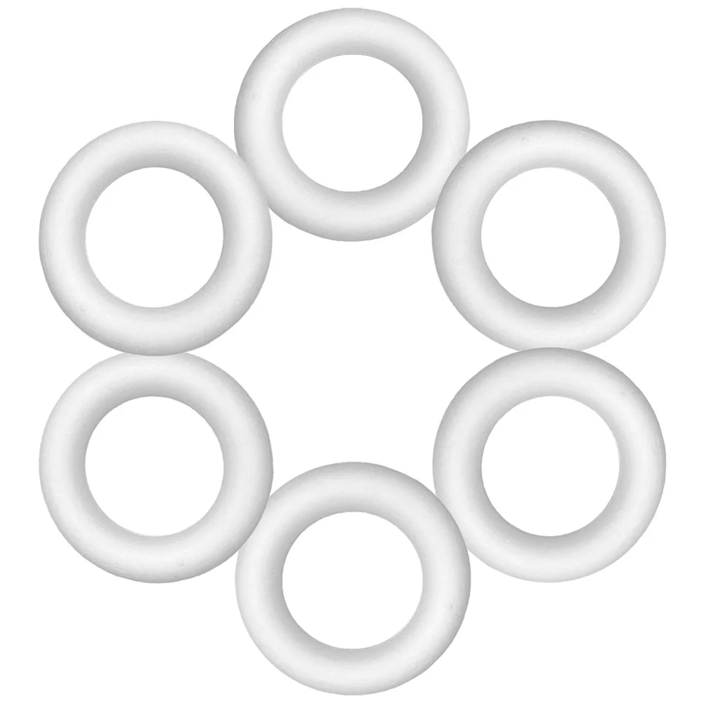

6pcs Foam Diy Unfinished Blank Rings For Painting Decorating Festival Wreaths Crafts Decor