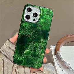 Cute Gradient Laser Green Phone Case For iPhone 16 15 14 13 12 11 Mini Pro Max X XR XSMax 7 8 Plus Glacier Pattern Soft Cover