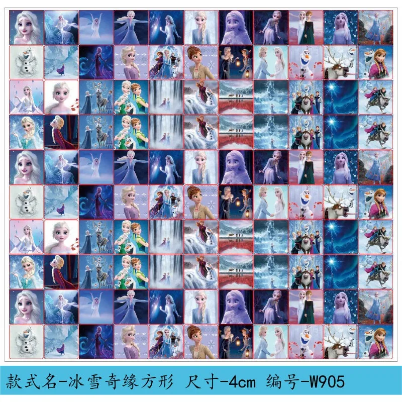 Frozen Acrylic Pieces Princess Elsa Handmade DIY Disney Animation Cartoon Double-sided Transparent Patch Keychain Pendant