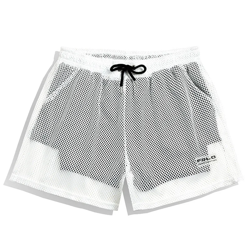trunks men's quick-drying breathable professional hot spring pants loose elastic double-layer boxer swimming trunks ES011