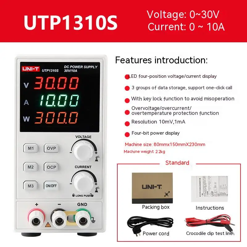 UNI-T Switching DC Laboratory Power Supply Adjustable LED Digital Lab Bench Power Source 30V 10A AC 220V 110V DIY