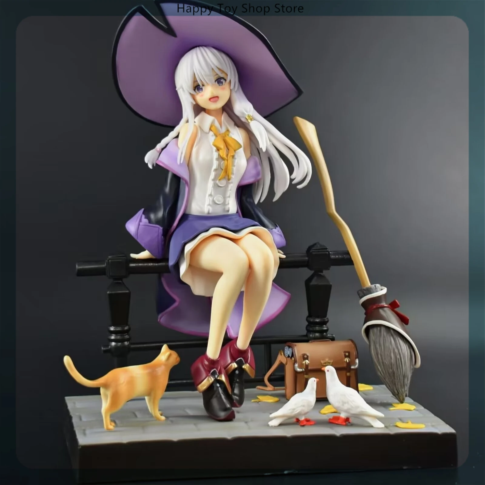 

26cm The Journey Of Elaina Elaina Wandering Witch 1/7 Anime Girl Beautiful Girl Desktop Figurine Boys Collection Model Toys Gift