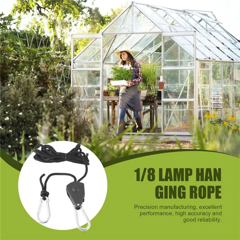 A21Q -6Pcs 1/8 Inch Heavy-Duty Adjustable Growth Light Ratchet Rope Hanger, Used For Gardening Of Growing Lamps