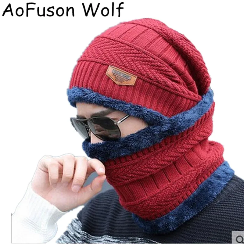 Maschera invernale Scaldacollo Berretto lavorato a maglia Bavaglini da sci Cappello Sport sulla neve Motoslitta Uomo Donna Beanie Skullies Berretti Addensare Sciarpa Maschera