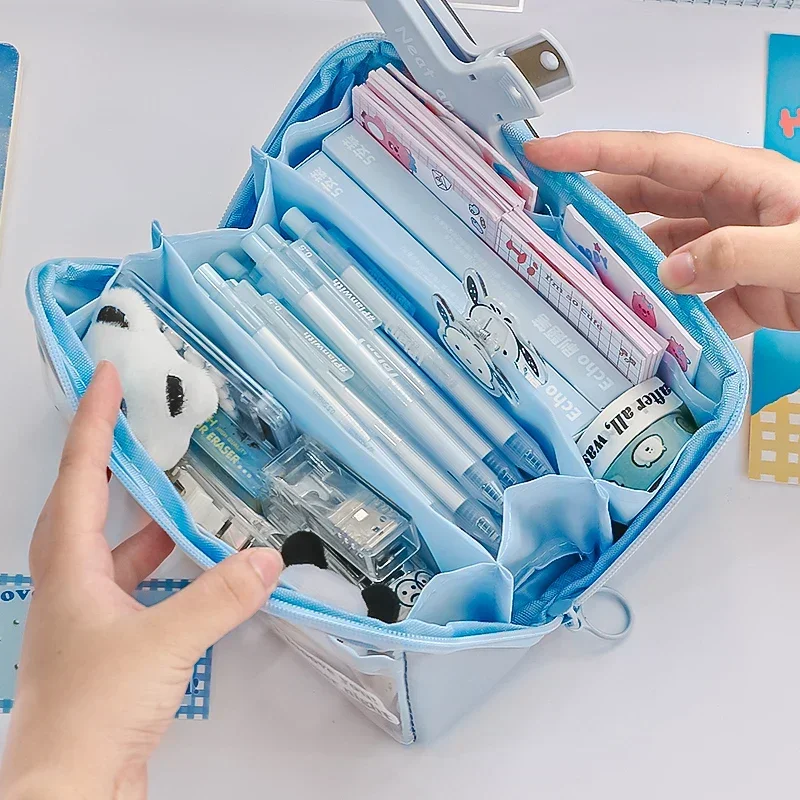 New Transparent Pencil Case Large-capacity High-value Pencil Case Creative Multi-functional Student Stationery Storage Bag