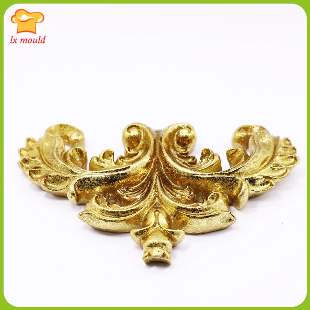 Vintage Baroque Scroll Silicone Mould for Sugarcraft Fondant Cake Toppers Relief Flower Design DIY Art Resin Clay Polymer